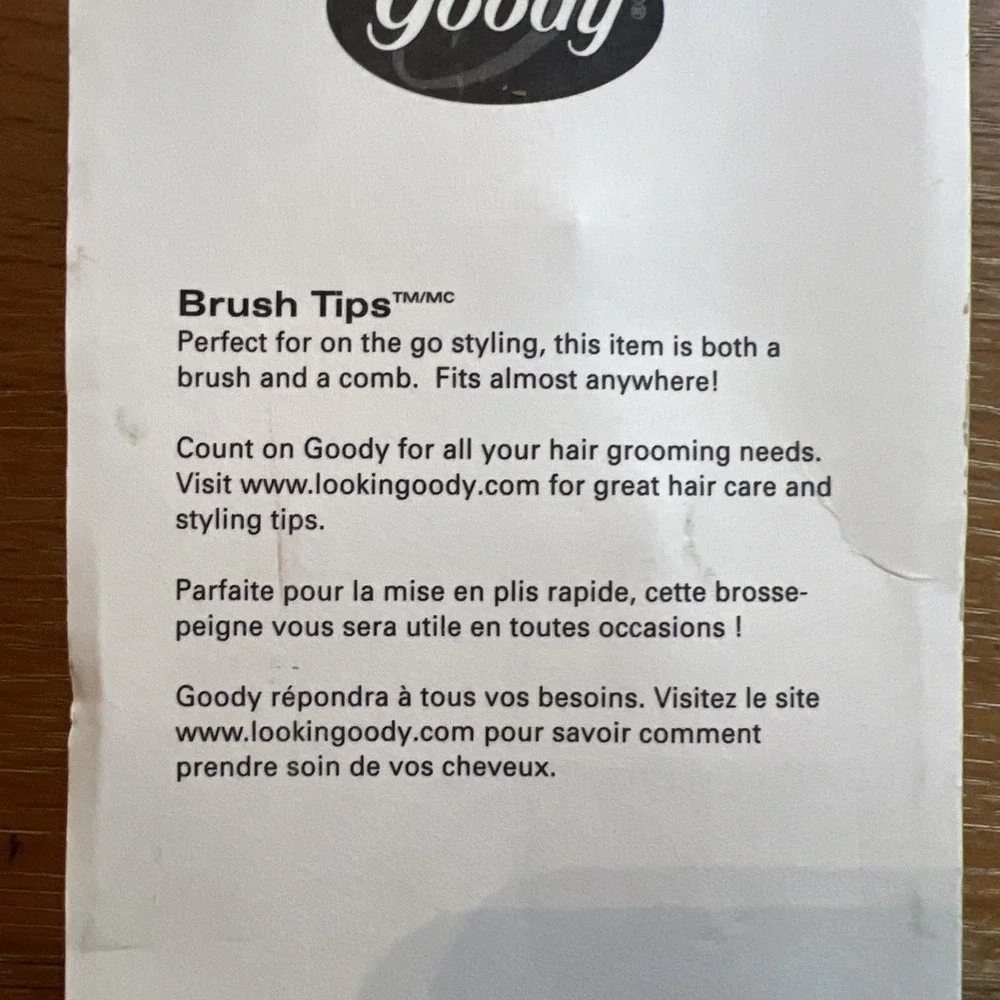 Vtg 2002 Goody 08524 Folding Brush / Comb Nylon‎ Bristles USA New Black